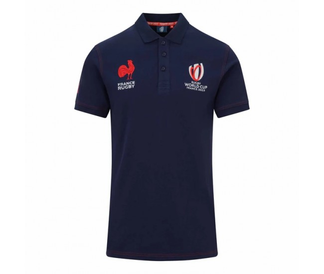 France RWC Adult Cotton Navy Rugby Polo 2023-24