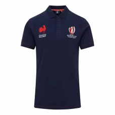 FFR XV RWC Mens Cotton Navy Rugby Polo 2023