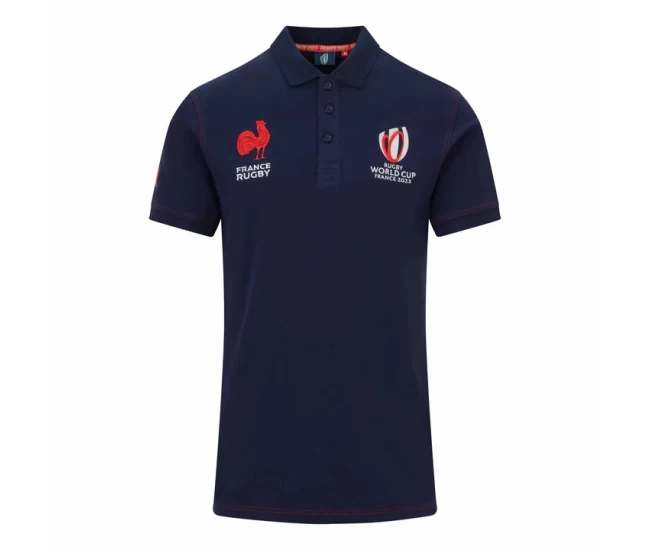 FFR XV RWC Mens Cotton Navy Rugby Polo 2023