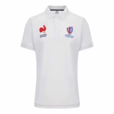 FFR XV RWC Mens Cotton White Rugby Polo 2023